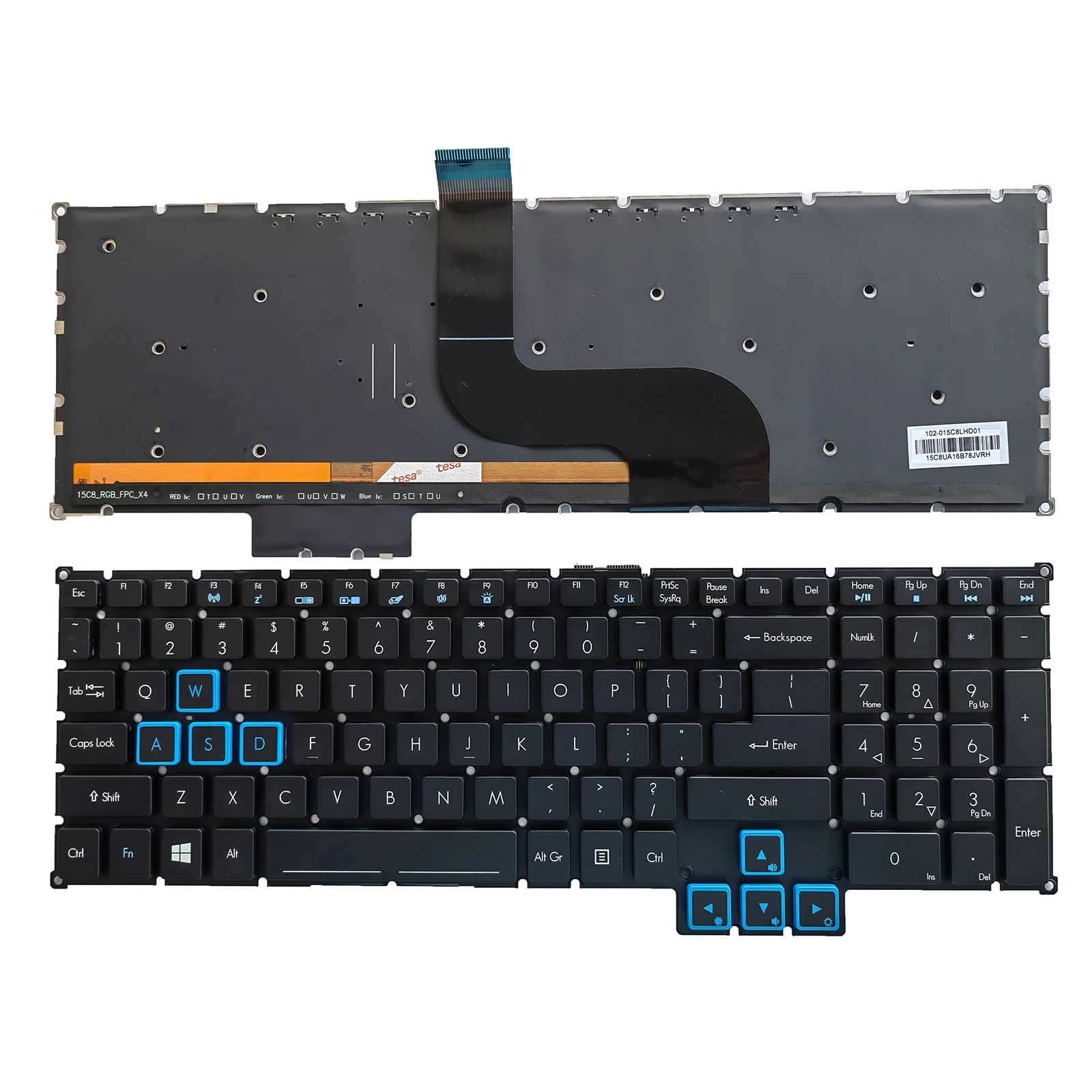 For Acer G9-591/591R G9-592/593 G9-791/792 US White/Blue key Backlit Laptop Keyboard