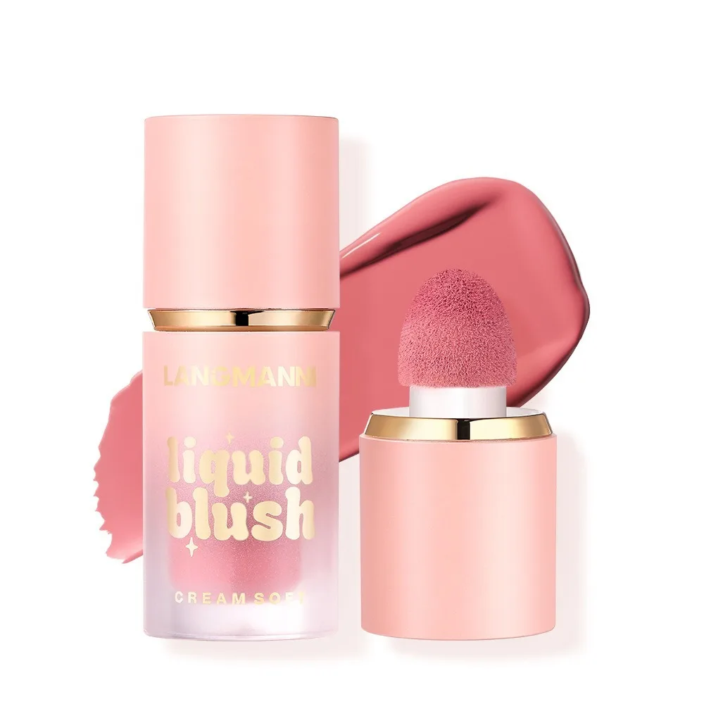 6 Colors Liquid Blush Matte Sponge Head Cheek Liquid Blush Cream Color Enhancing Waterproof Makeup Rouge Women Makeup Cosmetics