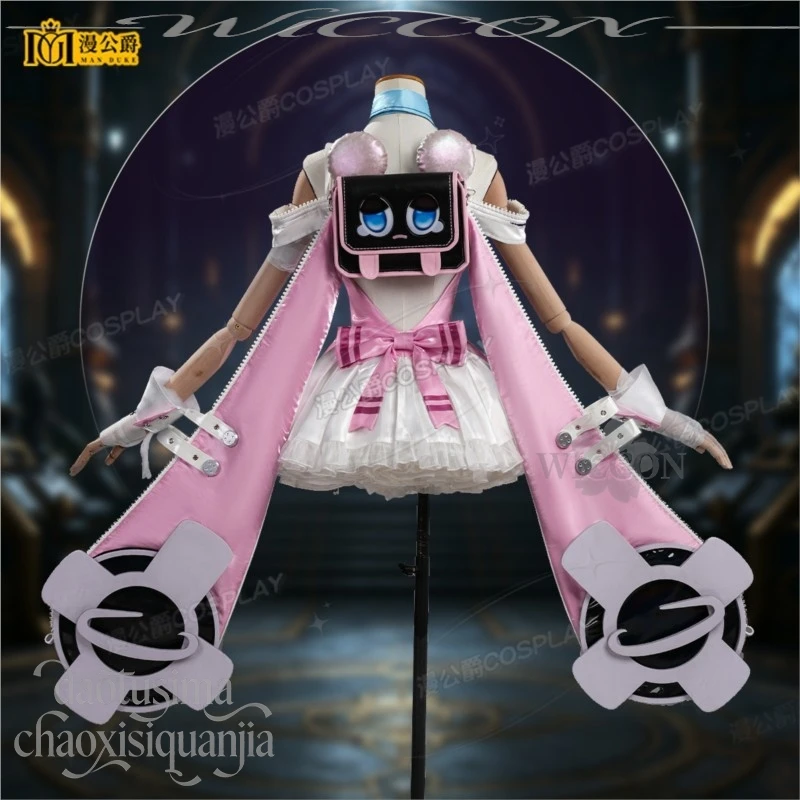 Chiz Cosplay Costume Kawaii Pink Dress Rabbit Ear Shoes Wigs Cute Sweet Lolita Halloween Party Anime Game Neverness To Everness view 6