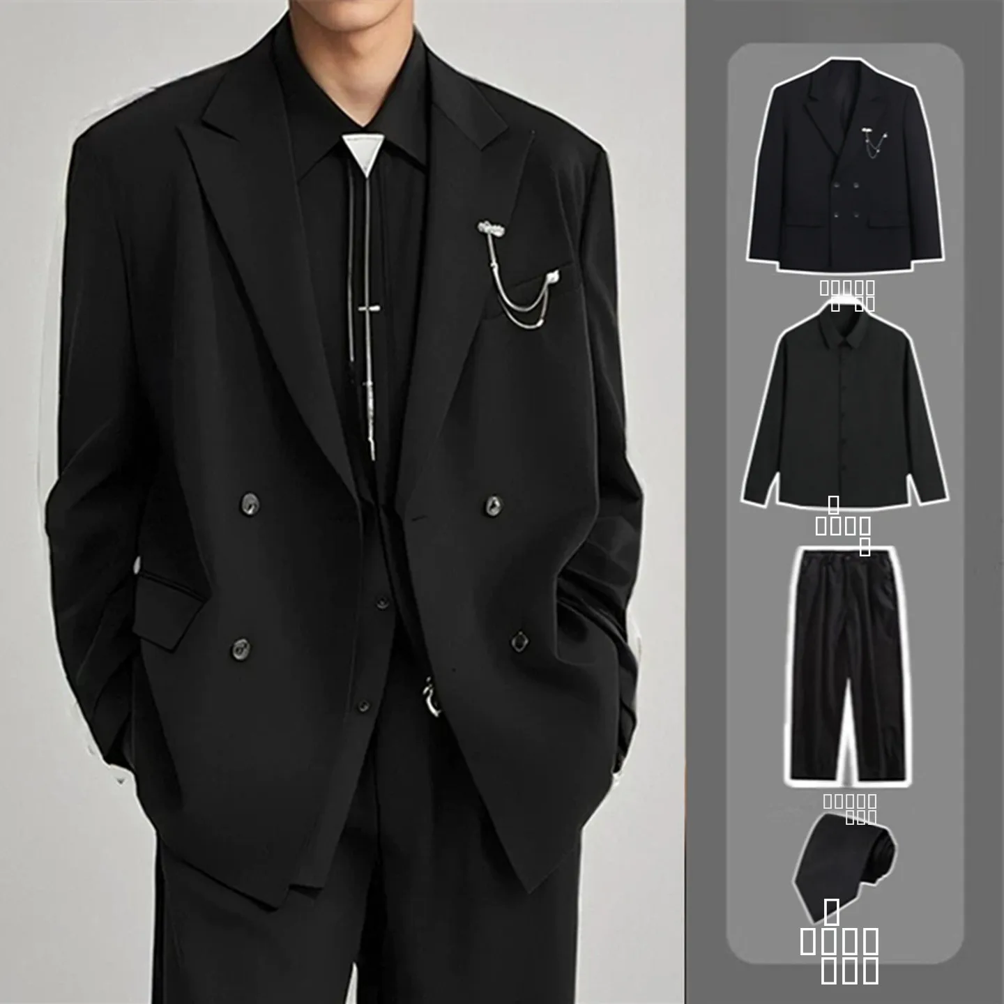

Men's Busin Casual Suit Loose Haome Spring Autumn Wedding Formal Dr Code Jaet Long Sve Pure Color Flat Collar