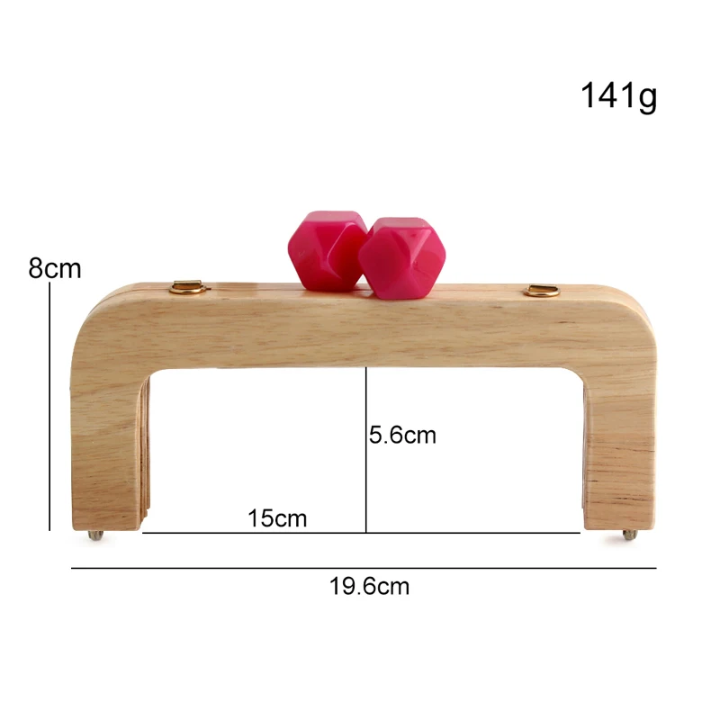 1PC 19.6cm*8cm  Resin Head Wooden Handle Purse Frames for Bag Handbag Closure Brackets Buckle Kiss Clasp DIY Bags Accessories