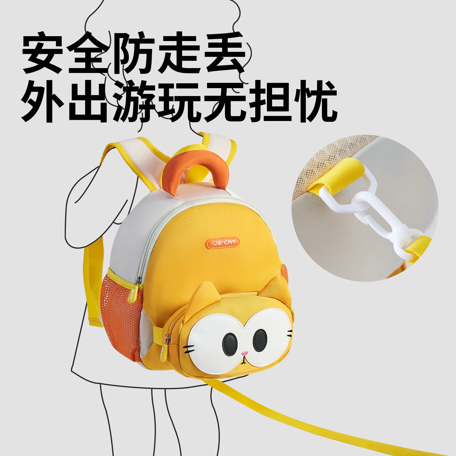 2025 كيوشو القط جديد رياض الأطفال على ظهره الذكور 1-6 سنة الكرتون دخول على ظهره لطيف الإناث حقيبة ظهر صغيرة