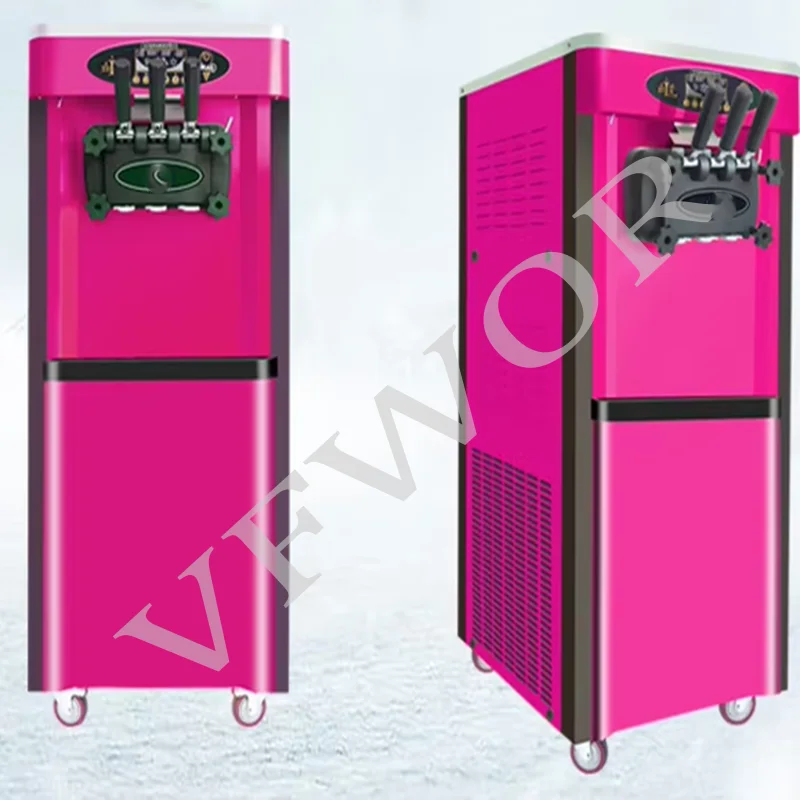 Commercial Soft Serve Ice Cream Machine 3 Flavor Triple Head Frozen Yogurt Maker for Restaurant Cafe
