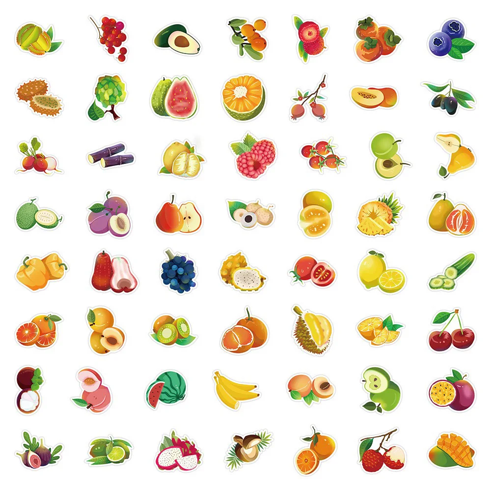 10/30/60PCS Rich Delicious Fruit Cartoon Stickers DIY Phone Laptop Luggage Skateboard Graffiti Decals Fun for Kid Gift