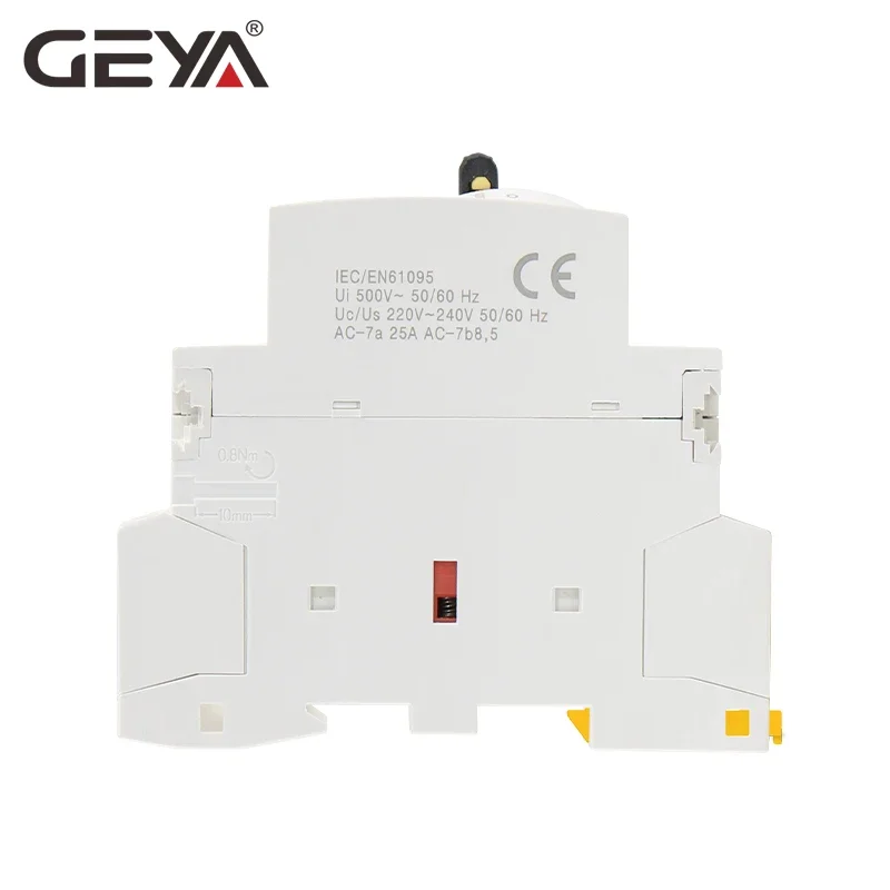 GEYA 2P 16A 20A 25A 2NO 220V 50/60Hz Manual Control Home Use AC Contactor Din Rail Type