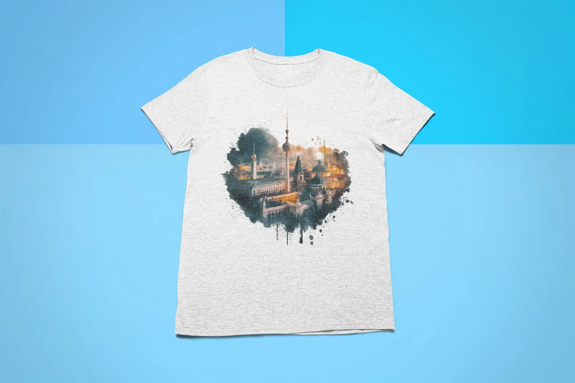 Berlin Cityscape T Shirt 3D Render Iconic Architectural Heavy Cotton Art Enthusiast Abstract City Lover