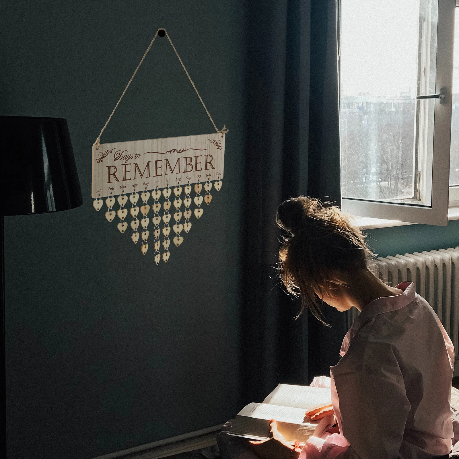 

NUOBESTY день памяти календарь деревянный семейный календарь напоминание о день рождения настенная подвесная табличка на годовщину подарок на день Святого Валентина