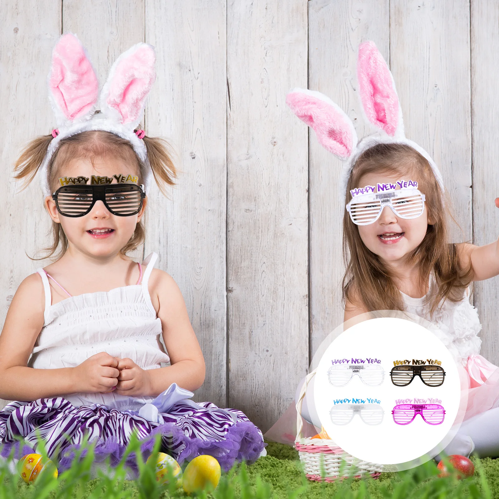 

4Pcs New Year Party Glasses LED Blinds Light Decor Fun Eyewear for Festival Celebration Glow Accessories Kit New Year Supplies