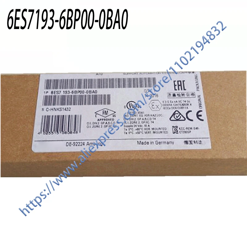 Brand New Original 6ES7193-6BP00-0BA0 6ES71936BP000BA0 , One Year Warranty, Fast Shipping