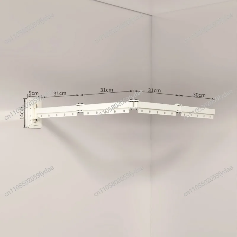

Folding Rod Shower Curtain Set Invisible Shower Partition Bathroom Waterproof Polyester Retractable Dry-wet Separation