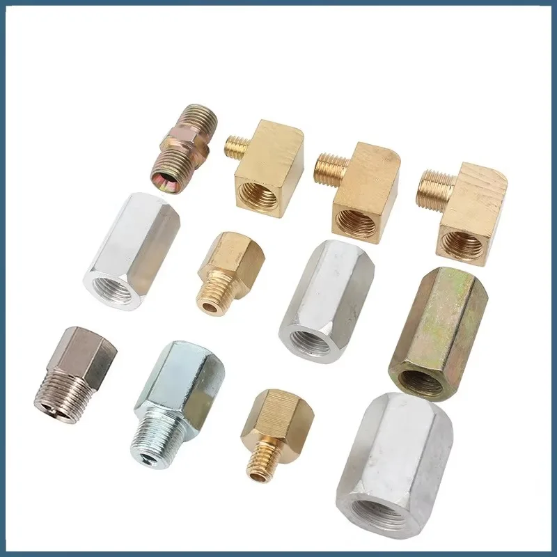 M6 M8 M10 M12 Male Female Thread Nipple Fitting Pipe Fitting Connector Coupler Adapter 90 Degree Elbow