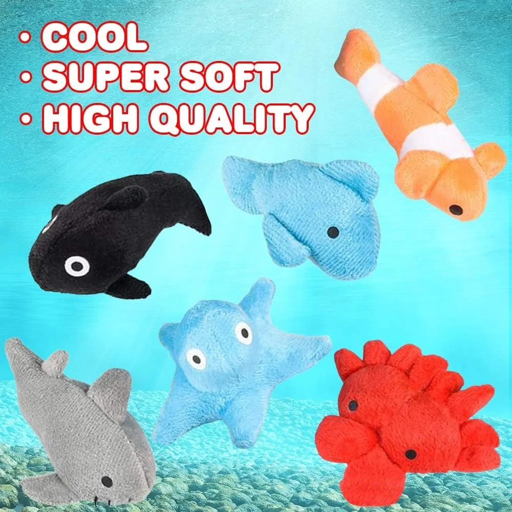 Ocean Series Plush Toys Stuffed Ocean Animal Plushies Doll for Baby Boys & Girls Durable & Interactive Chew Toys for Cats & Dogs