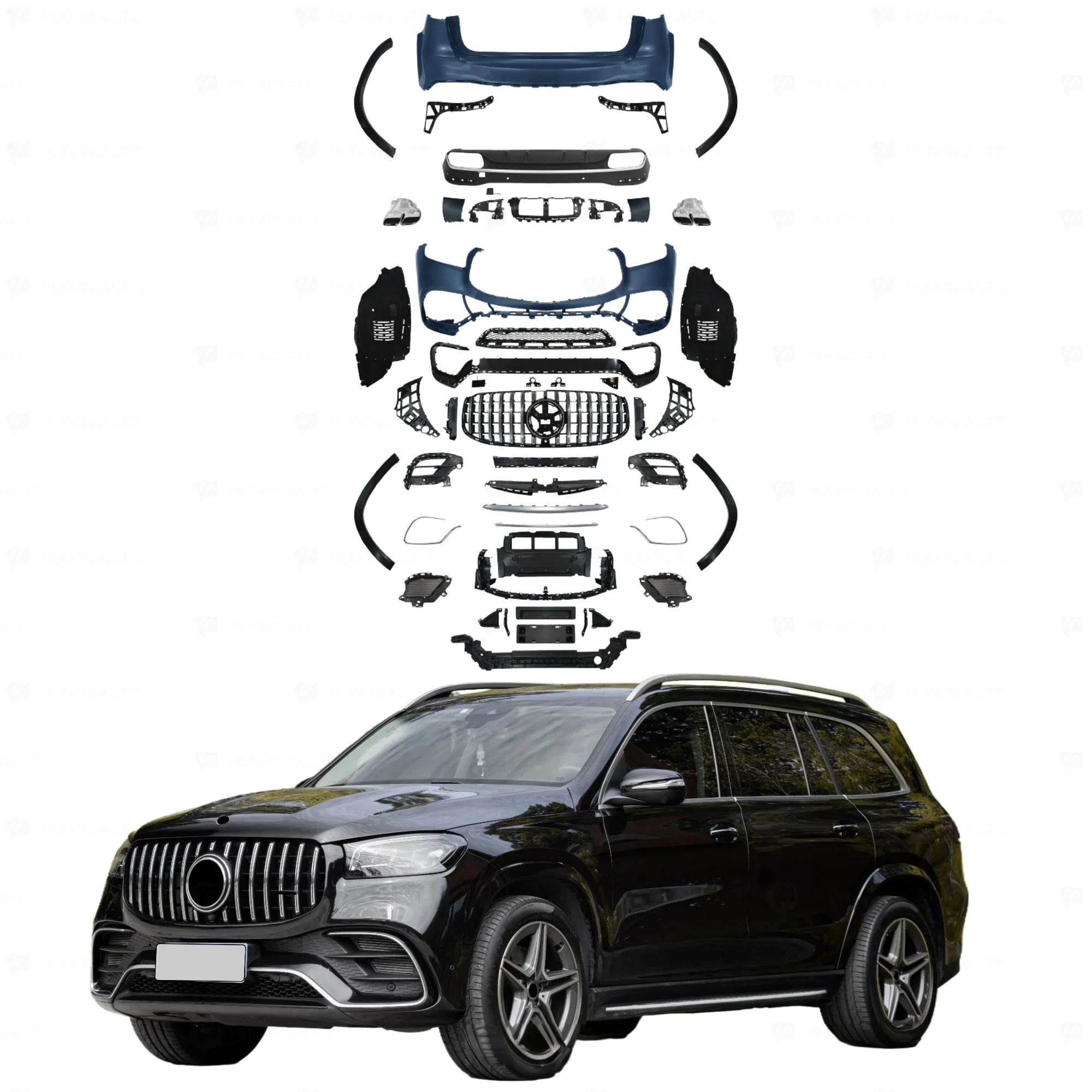 

Flying Wing Perfect Fitment Bodykit For Mercedes GLS X167 2020-2025 To GLS63 Car Bumper Front Bumper Rear Bumper Rear Lip Gr