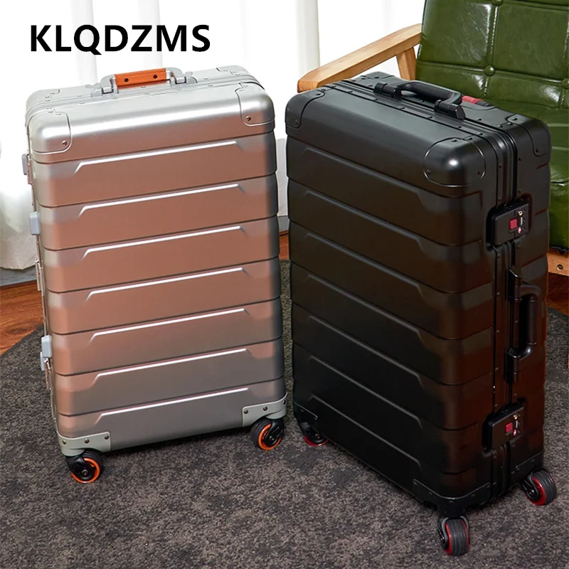 KLQDZMS Cabin Suitcase All Aluminum Magnesium Alloy Boarding Box Men's Business Trolley Case 20