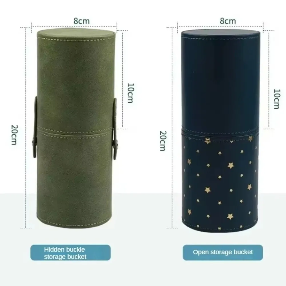 Portapennelli per Trucco in Pelle PU, Impermeabile e Antipolvere, Organizzatore Portatile per Pennelli Cosmetici