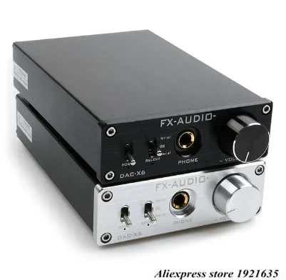 FXAUDIO DAC-X6 HiFi 2.0 Digital Audio Decoder DAC Input USB/Coaxial/Optical Output RCA/ Amplifier 24Bit/96KHz DC12V