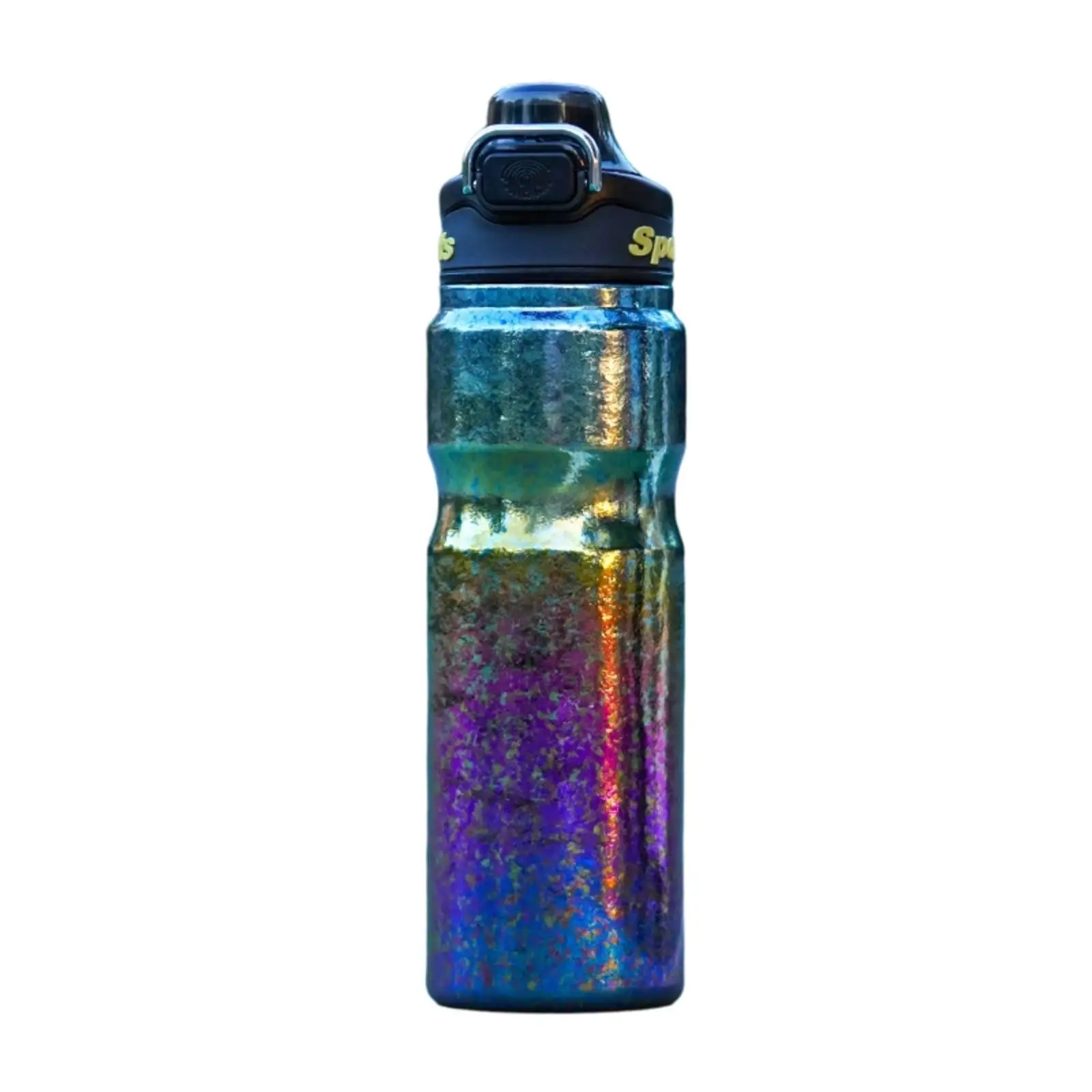 Outdoor Sports Bottle Double Spout Insulated Titanium Water Bottle with Side Loop for Gym Bicycle Travel Portable Thermal Cup