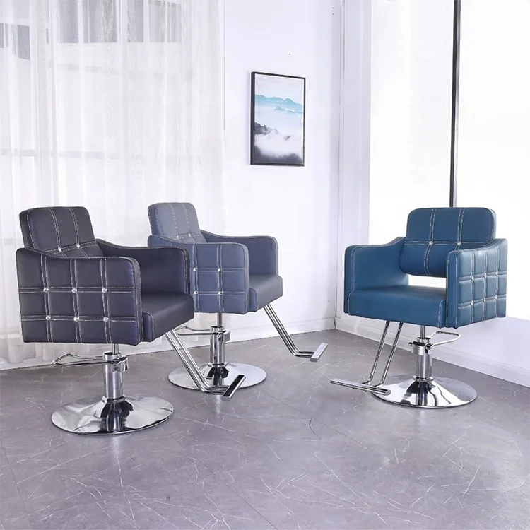 Cheap Price Beauty Salon Small Barber Chair Adjustable Height Rotatable Black Leather Hair Cut Chair