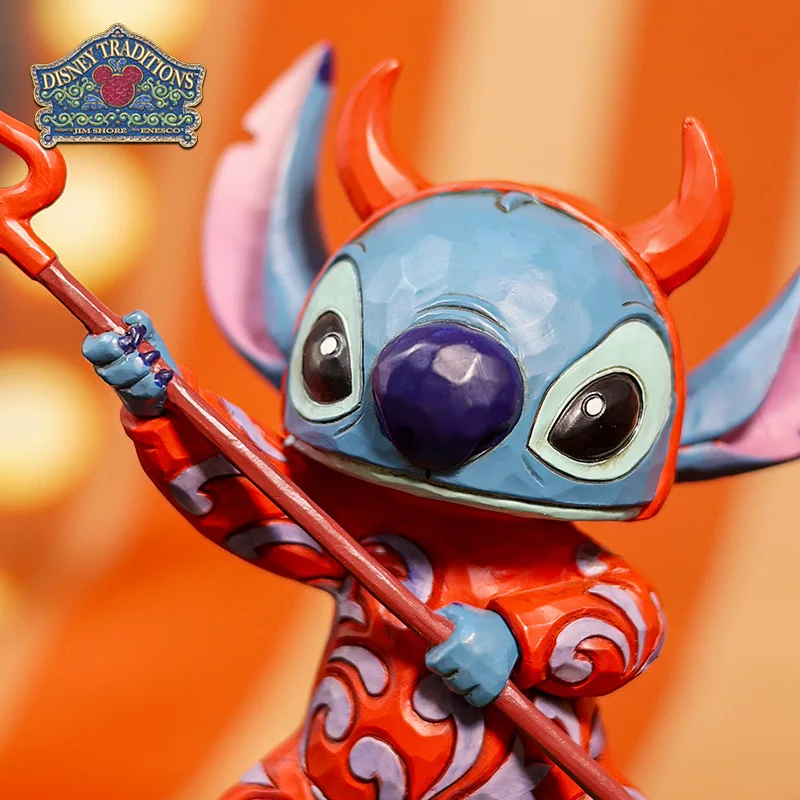 Figura Disney Gothic Stitch, stile diavolo Lilo e Stitch da collezione, statua decorativa anime per i fan Regalo da collezione per decorazioni per il desktop