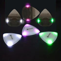 Miwayer LED Luminous Guitar Pick - ABS Electric Guitar Picks With Three-Color Light Options (White/Green/Purple)