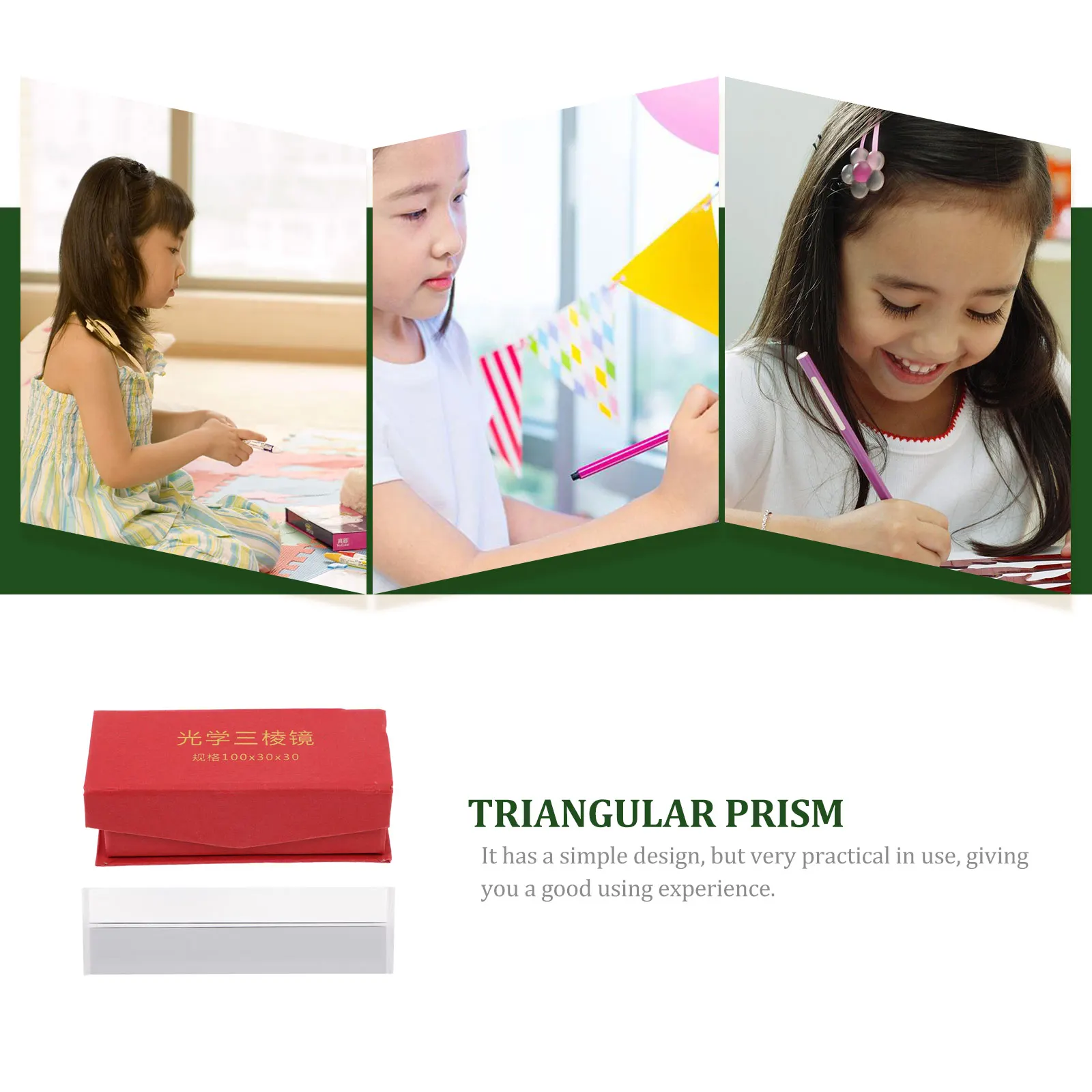 

Refraction Prism Teaching Optical Demonstration Prop Triangle Light Tool Student