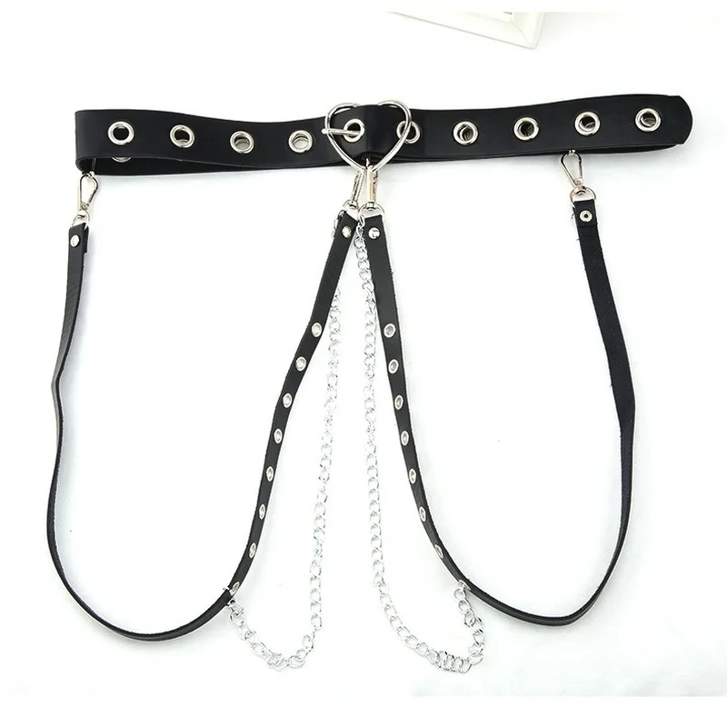 Harajuku Dark Girl Punk Gothic Style Love Buckle  Decoration Jk Waist Chain Chain Strap Cool Goth Belt  Chain Belts for Women