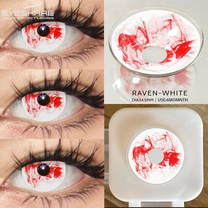 EYESHARE Cosplay Farbige Kontaktlinsen für Augen, jährliche Verwendung, Make-up, verrückte Halloween-Schönheit, rote Kontaktlinsen, Augenkosmetik – Detail 22