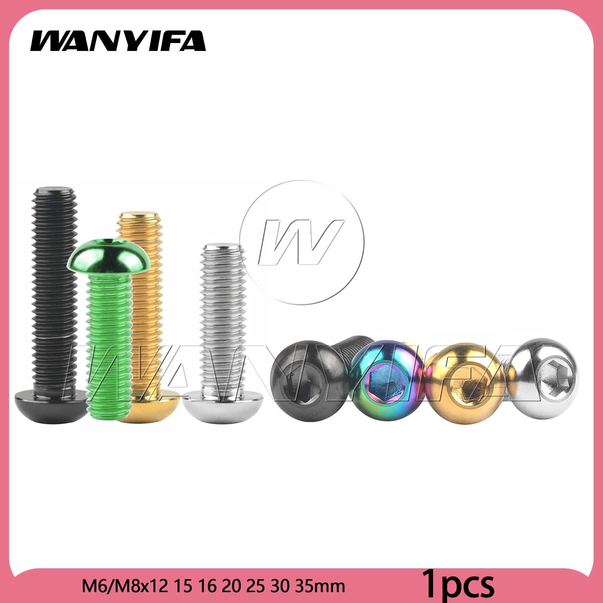 

Wanyifa Titanium Bolt M6/M8x12 15 16 20 25 30 35mm Button Hex Allen Head Screw for Bicycle Motorcycle Car