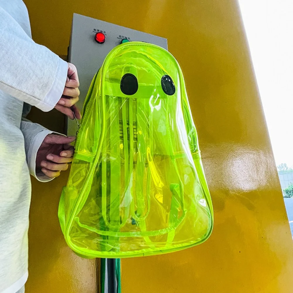 Dots Students Transparent PVC School Bag Candy Color Waterproof Halloween Ghost Clear Backpack Storage Bag Large Capacity