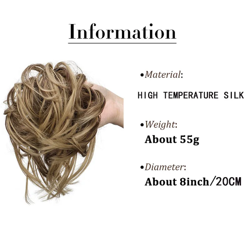 H & STAR الاصطناعية فوضوي كعكة Scrunchy كعكة الشعر شعر مستعار النساء Chignon مطاطا رباط شعر قطع الشعر للنساء دونات
