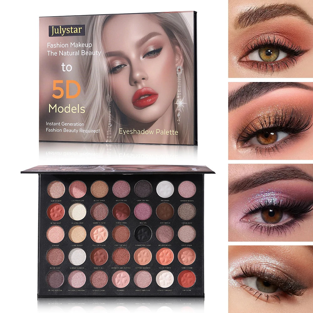 Versatile 35 Color Eyeshadow Palette, Matte & Shimmer, Blendable Formula, Natural Nude to Bold Smoky Looks