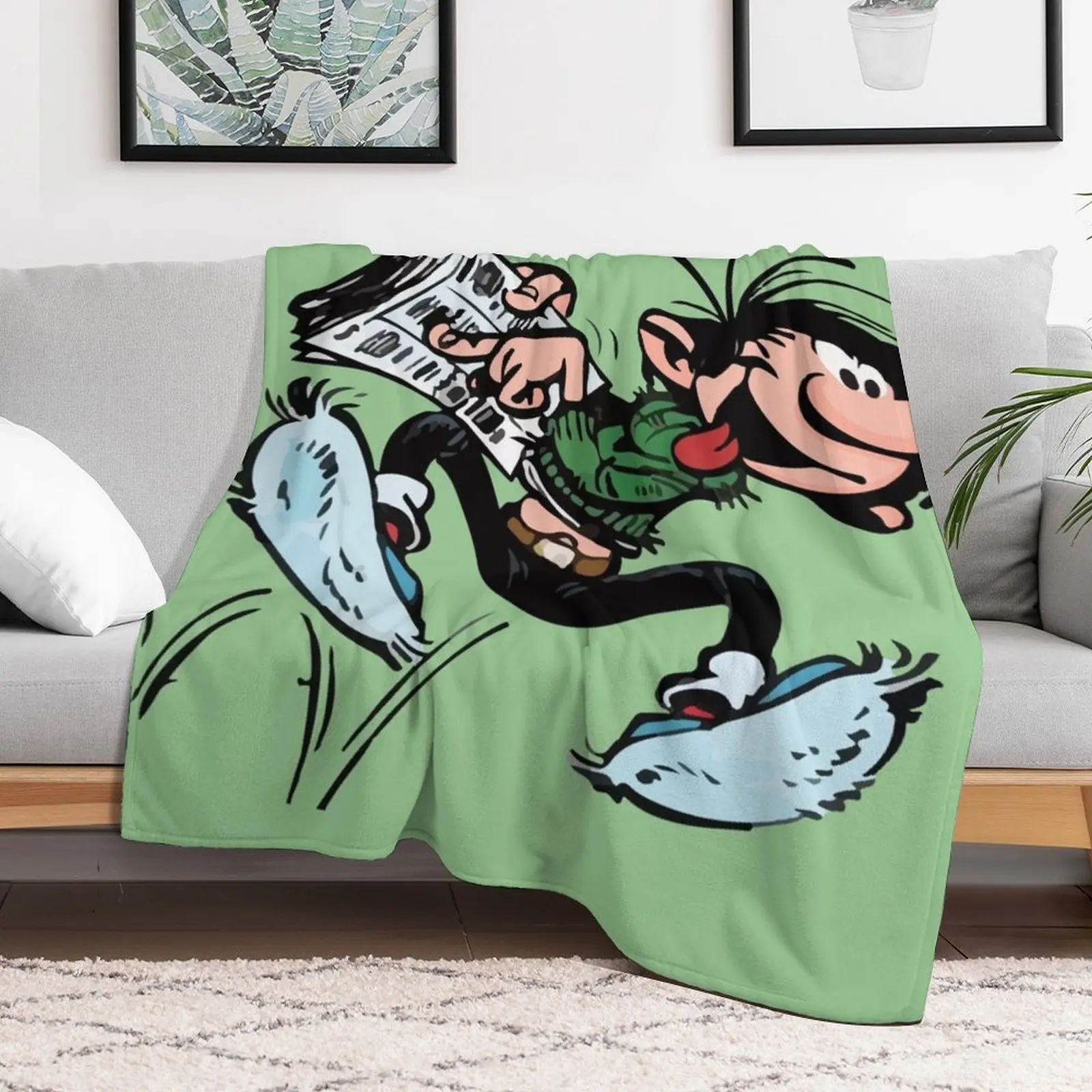 Gaston Goof Newspaper Throw Blanket Blankets Sofas Of Decoration Soft Big Tourist Blankets