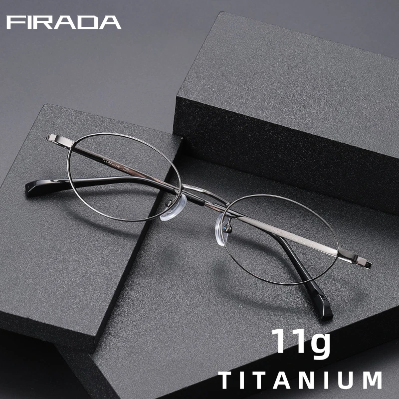FIRADA Fashion Comfort Glasses Retro Luxury Small Size Oval Eyeglasses 2025 Optical Prescription Eyewear Frame For Women 2454-C