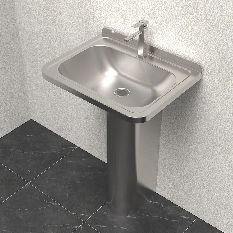 Sink, floor-to-ceiling circular arc anti-knock single slot, corrosion-resistant 304 stainless steel wash basin