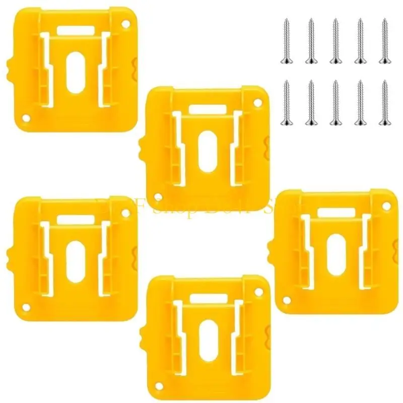 D84F Pack of 5 Electric Tool Battery Mounts Bracket Fixing for Secure Storage in Workbenches Repair Shops Quick Installation
