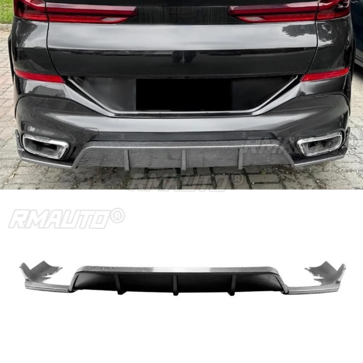 

For BMW X6 G06 2019+MP Style Car Rear Bumper Spoiler Lip Diffuser Modification Part Bumper Guard Protector Cover Car Accessories