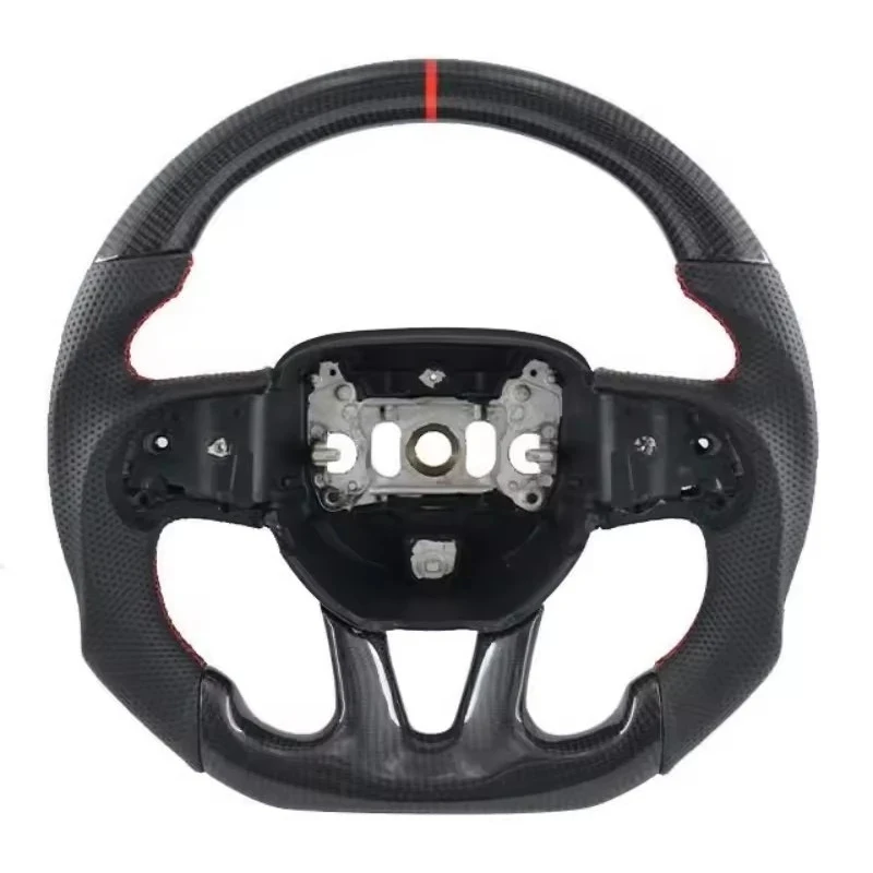 Real Carbon Fiber Steering Wheel for Dodge Challenger Charger Hellcat 2015-2022, Sport Car Interior Accessory