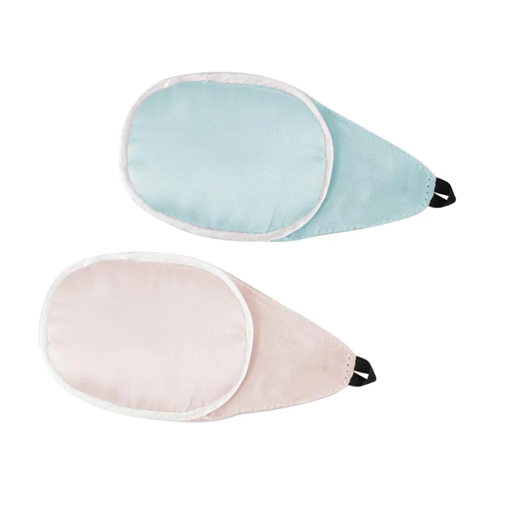 2 Pcs Eye Mask Glasses Cover Cloth Single Covers Blindfold Silk Patches Kids Blinds Amblyopia Correction Accessories Student