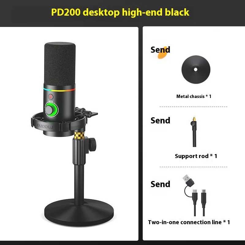 Maono Shanke PD200X Dynamic Coil Microphone USB Plug for Computer Desktop Recording Voice Anchor Live Streaming and Teaching