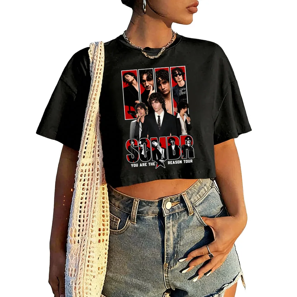 Sombr Tour 2026 You Are The Reason Shirt Women O-Neck Short Sleeves Crop Tops T-shirt