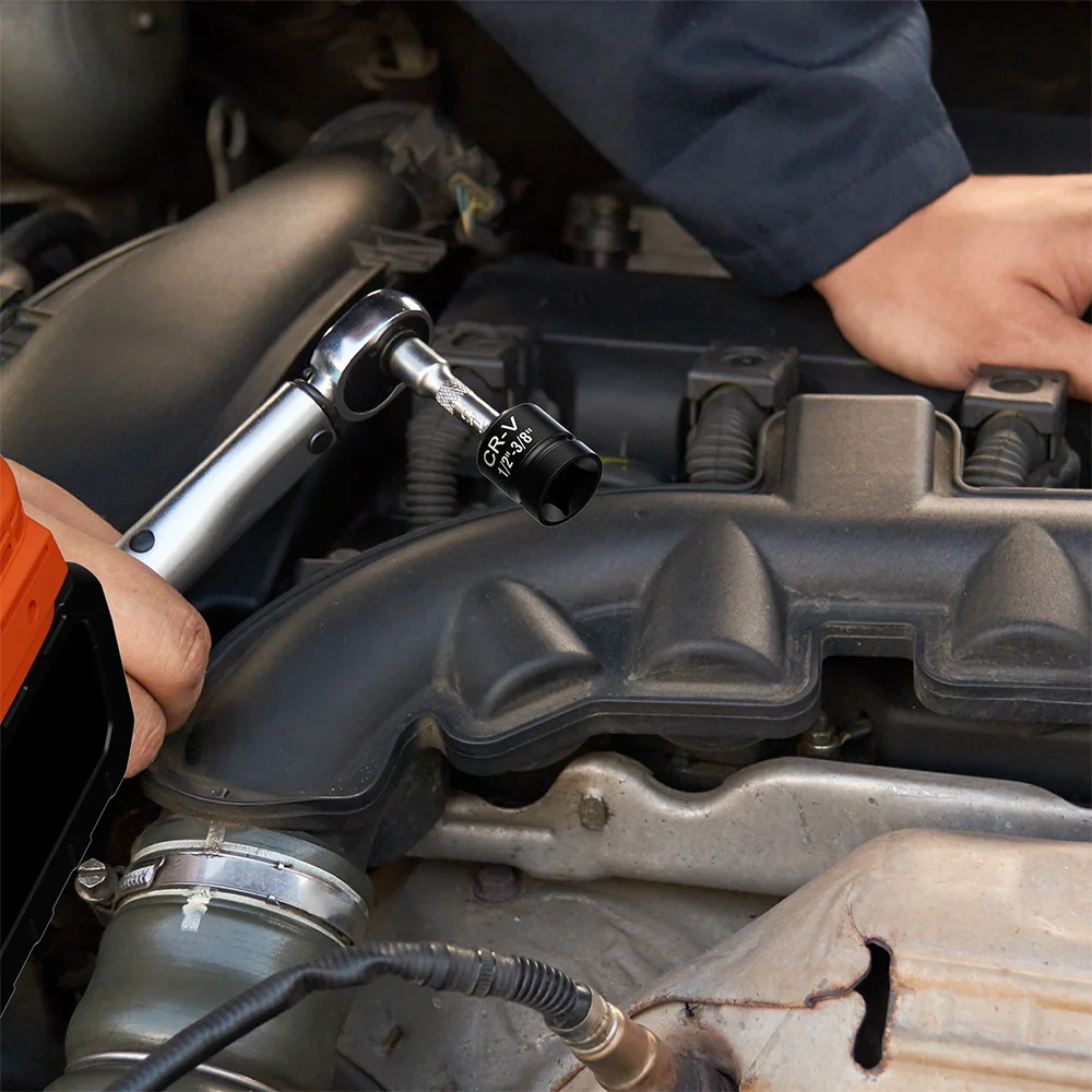 Seesii 6Pcs Impact Socket Wrench Adapter Set Drive Adaptor Reducer Spanner Hand Tools Kit ﻿with Case 1/4 3/8 1/2 3/4 Inch Square