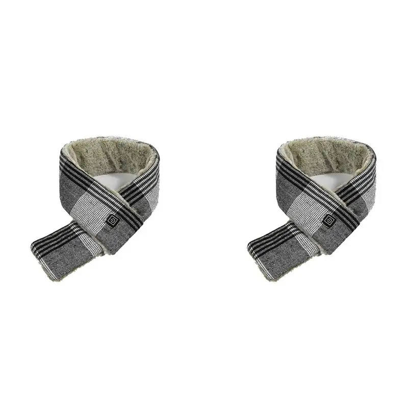 HOES-2X Heated Scarf With 3 Heating Levels, Rechargeable USB Heated Scarf Warm Winter Scarf For Men Women, Dark Grey