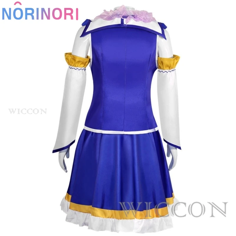 Anmine Konoosuba Aqua Cosplay Tops Dress With Wig Uniform Outfit Anime Cute Cosplay Costumes Blue Gradient Color Wig