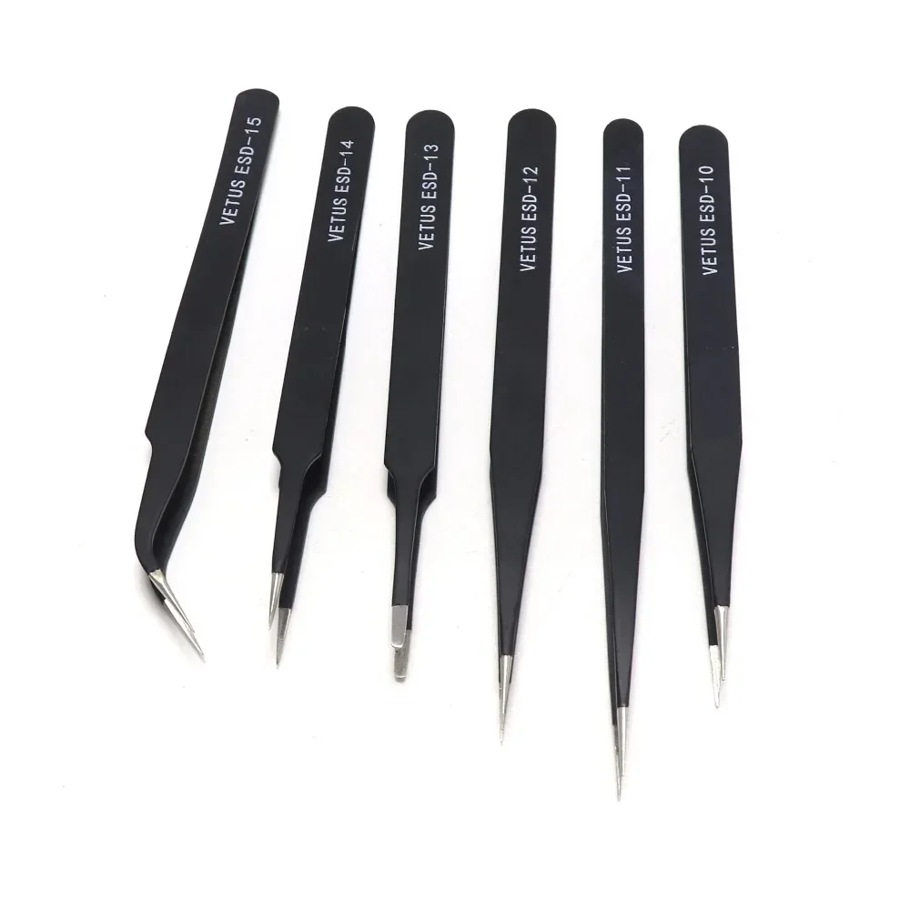 100% original VETUS anti-static stainless steel tweezers ESD-10/11/12/13/14/15