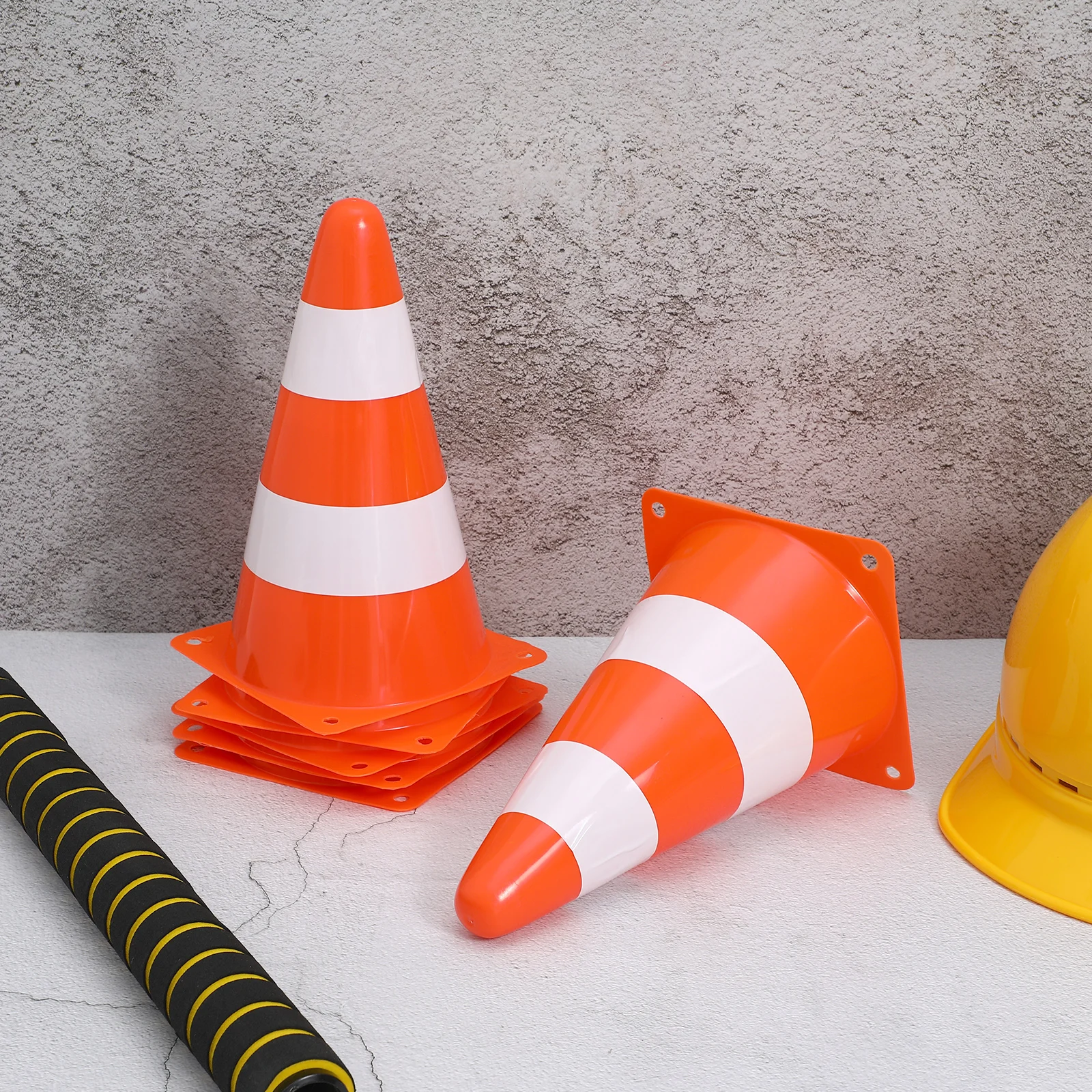 

6Pcs Safety Cones Road Plastic Traffic Barrier Parking Construction Warning Cones Stackable Traffic Barrier Plastic Cone