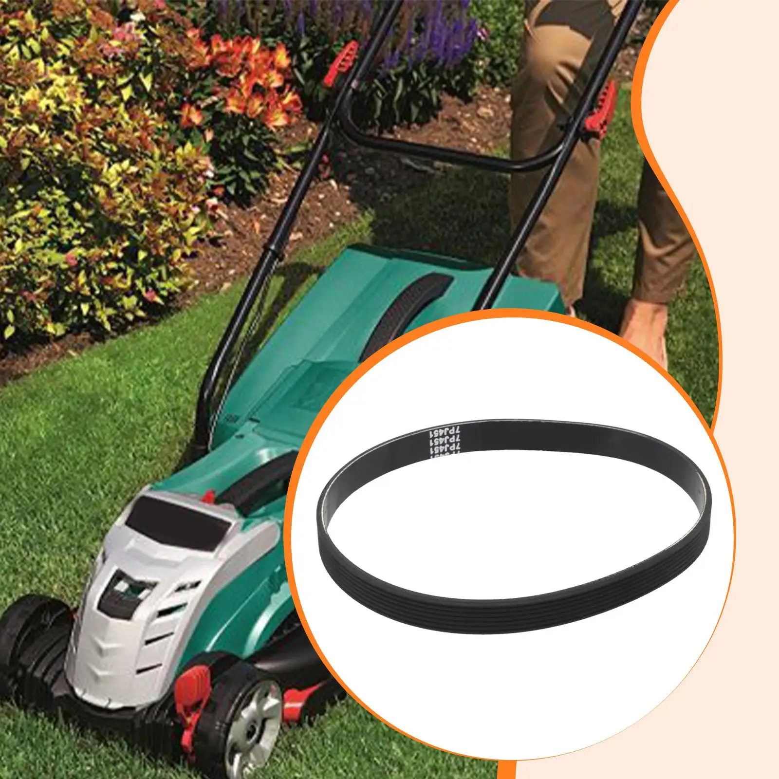 High Strength Rubber Drive Belt 7PJ451 451mm Poly V for Lawn Mower with Driver Sitting Garden Equipment