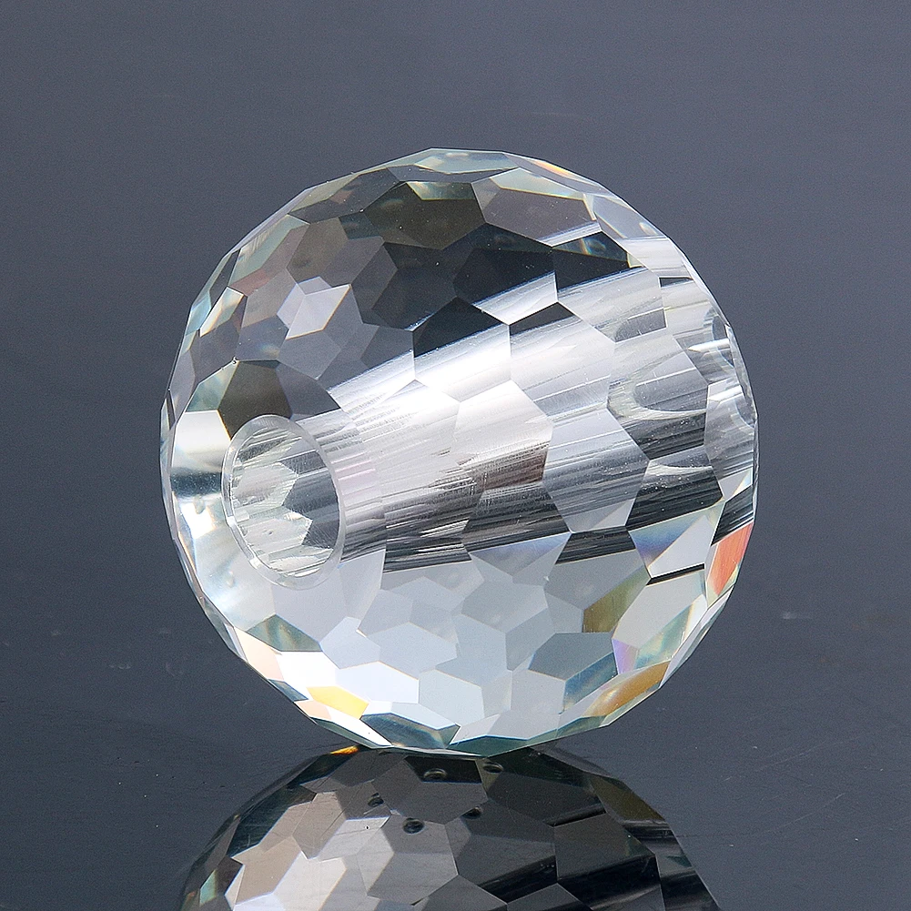 40/50mm Vertical Hole Glass Faceted Crystal Ball Prism Suncatcher Pendant Chandelier Parts DIY Door Knobs Home Wedding Decor