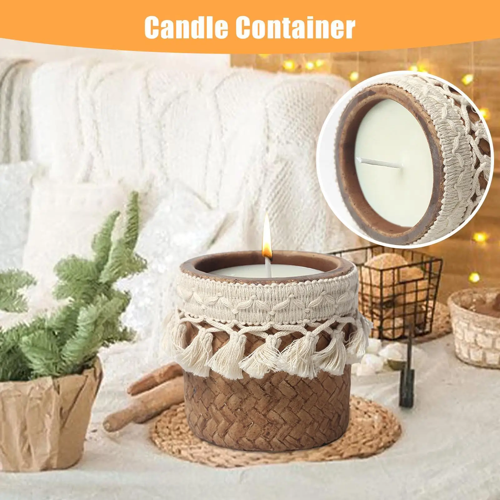 

Jars For Candles Wide Mouth Home Decor With Tassel Fragrance Candle Making Container For Shelf Kitchen Bedroom Living Room