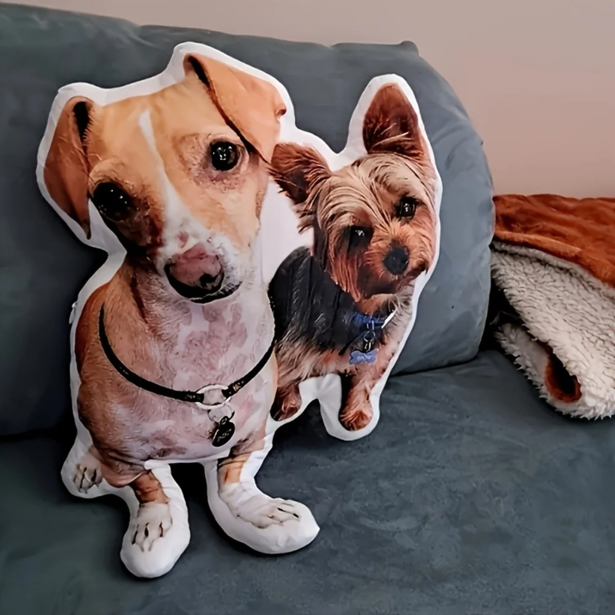 Custom Photo Shaped Pillow, Personalized Human & Pet Cushion, Custom Dog Cat Parrot Guinea Pig Pillow, Upload Your Picture, Memo