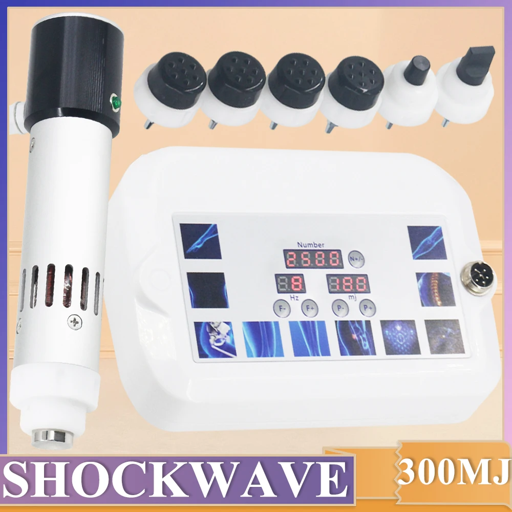 300MJ Shockwave Therapy Machine New Handle For ED Treatment Relieve Waist Sprain Pain Massage Physiotherapy Shock Wave Massager